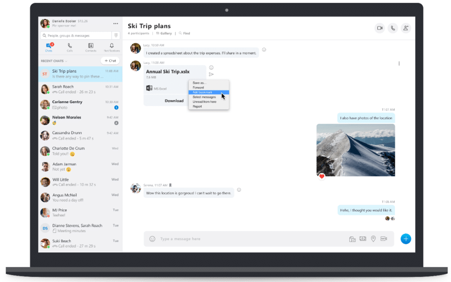 Skype för iOS och Mac Skaffa meddelandeutkast, meddelandebokmärken, delade fönsterfunktioner 1