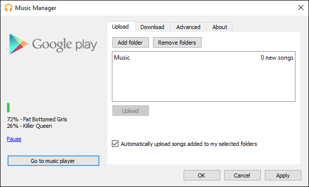 Google Play Music Manager Dengan Mengunggah Musik