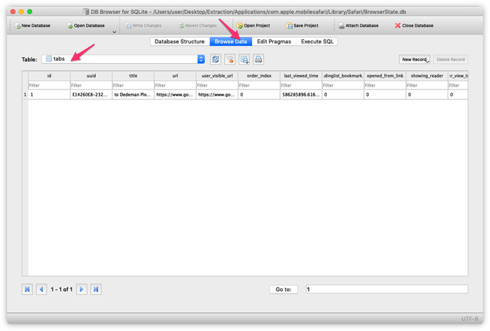 Meminta basis data Safari BrowserState menggunakan editor SQLite