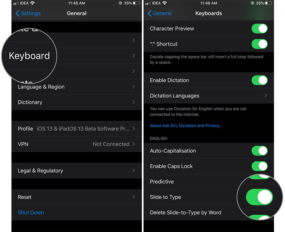 Aktifkan Keyboard iPhone Swipe di iOS 13