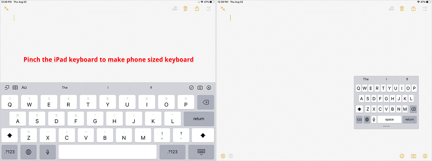 Cubit iPad Keyboard untuk membuat keyboard berukuran Telepon