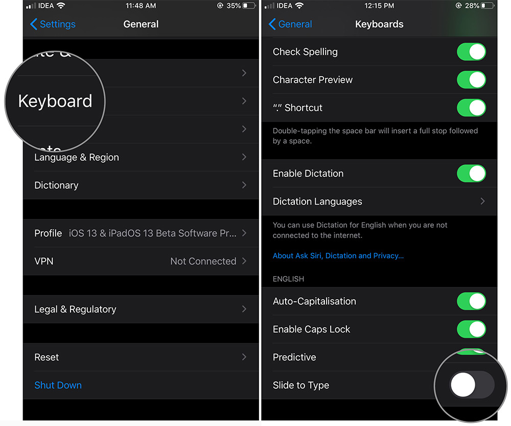 Nonaktifkan QuickPath Swipe Keyboard di iOS 13 dan iPadOS