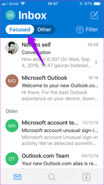 Outlook mot Apple Mail 10-applikationen