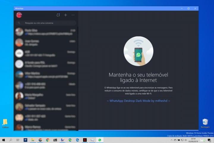mörkt läge whatsapp windows macOS-applikation