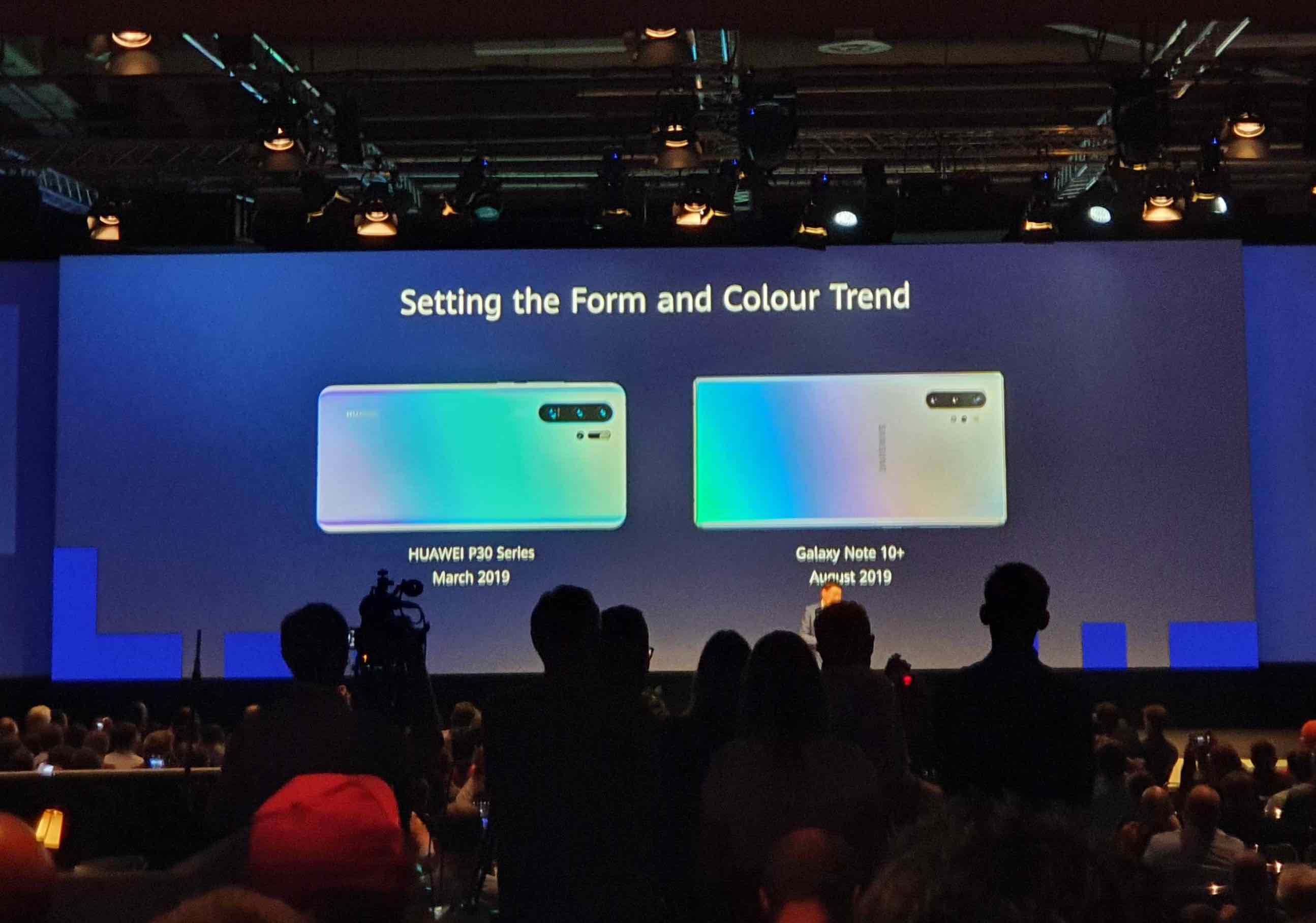 Huawei menetapkan tren: desain Samsung Galaxy Note10 + dikatakan sebagai idenya