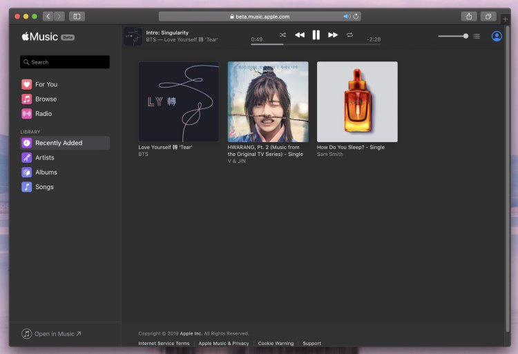 Apple Music-funktioner på webben Mindre; Men fungerar perfekt för Beta 1