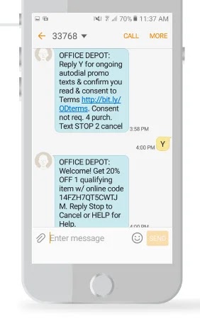 SMS-meddelanden är för att ta emot kuponger och kampanjkoder