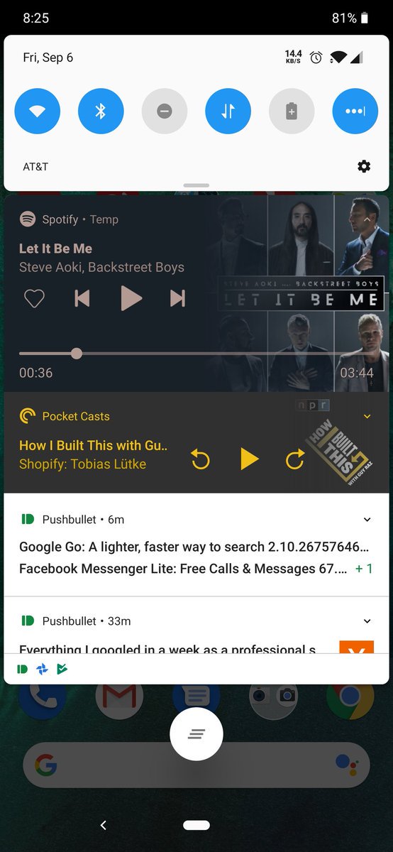 Spotify Lägger till en sökbar framstegsfält till Android 10-avisering 1