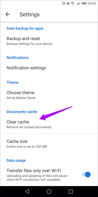 Ta bort Google Drive och cache-dokument 6