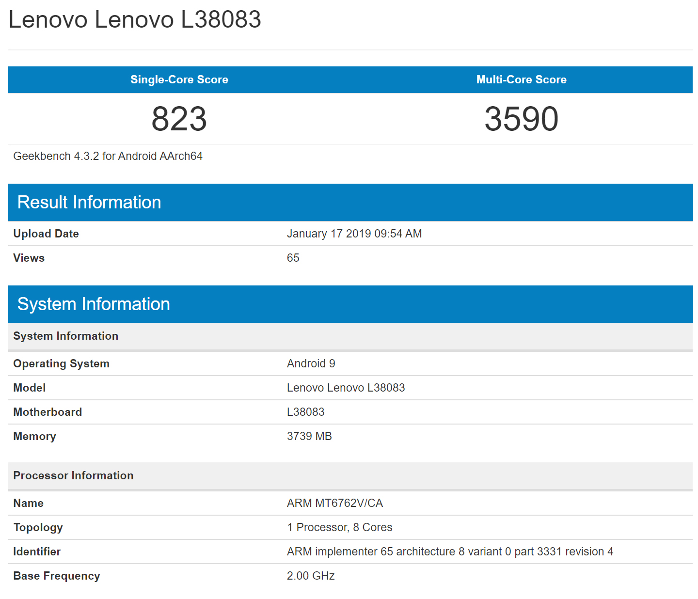 Pengganti Lenovo K5 muncul di Geekbench dengan prosesor MediaTek Helio P22 2