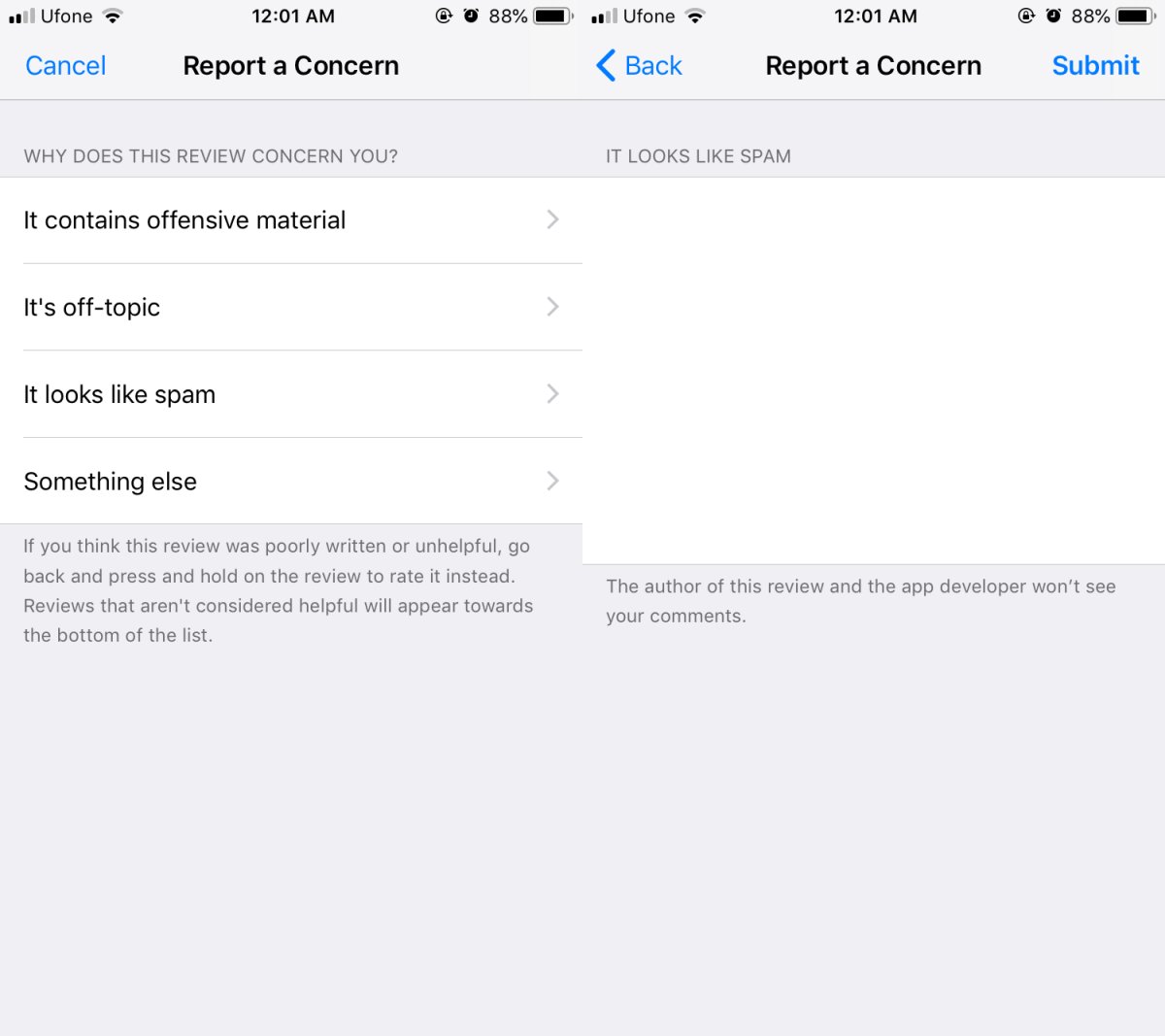 Så här rapporterar du skräppostrecensioner i App Store på iOS 1
