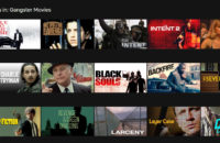 Ett band som visar de bästa gangsterfilmerna på Netflix i Netflix webbapplikation.