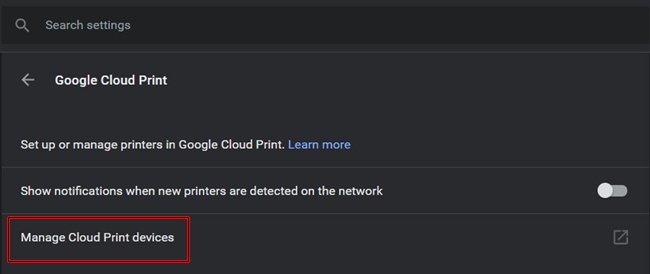 Google Cloud print