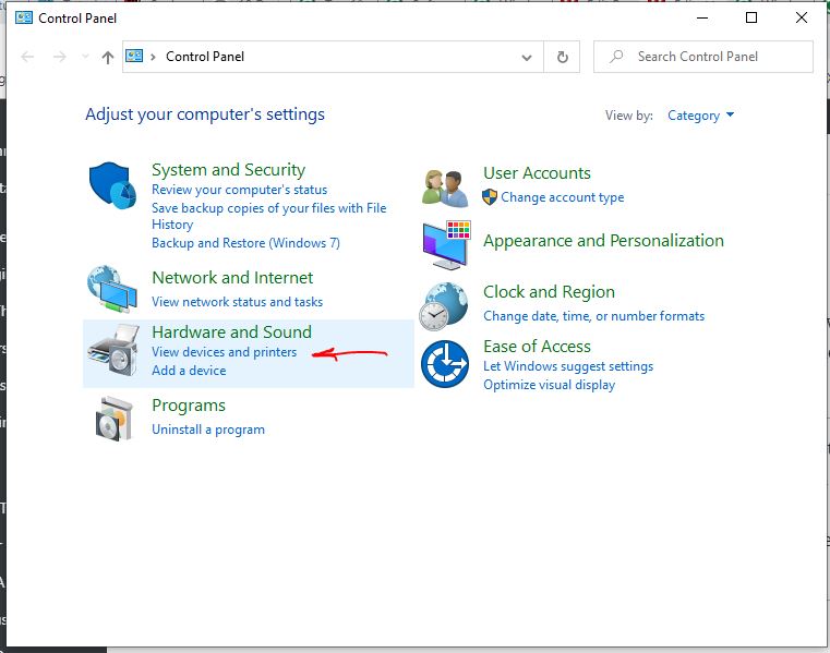 Se Enheter och skrivare i Windows Kontrollpanel