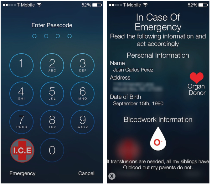 InCaseOf, en finjustering som ger Health-appfunktionen från iOS 8 till iOS 7 3
