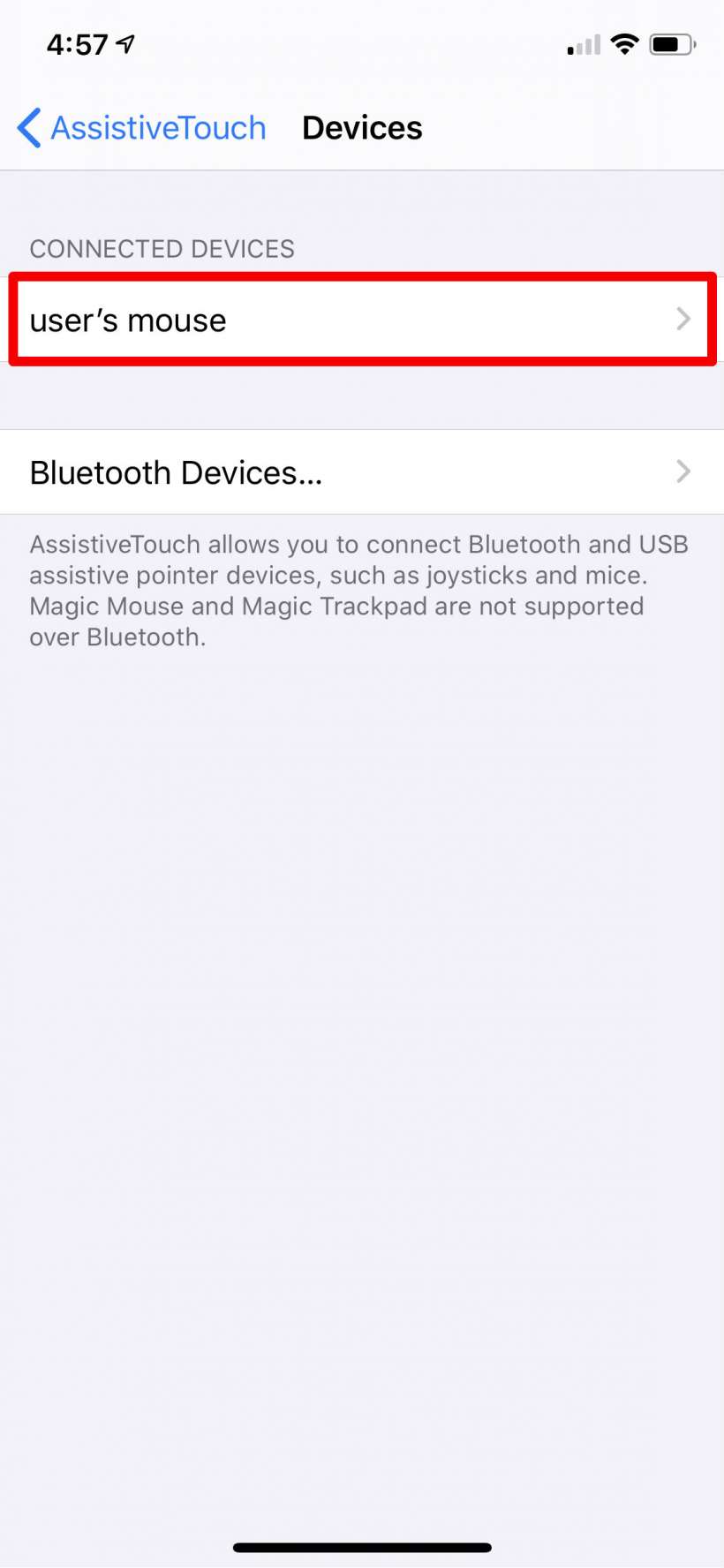 Cara menghubungkan mouse bluetooth ke iPhone.