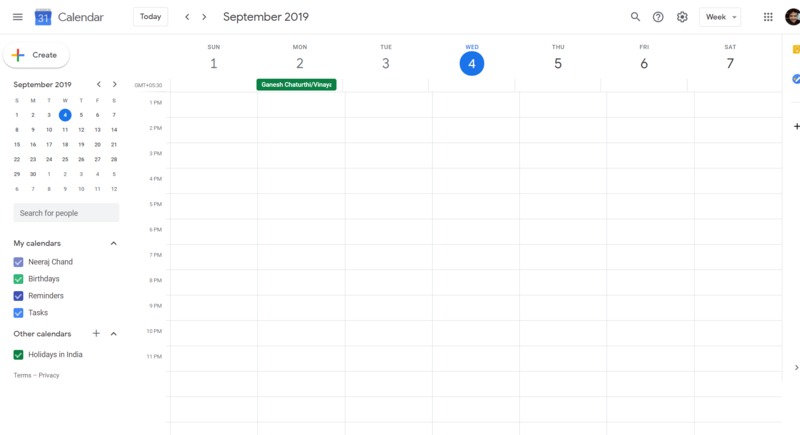 Halaman Utama Kalender Google