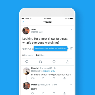 Twitter tillåter amerikanska användare att dölja svar på sina trådar 2