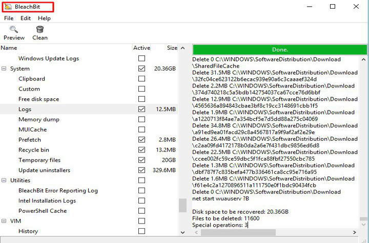 BleachBit Alat terbaik untuk menghapus file di Windows