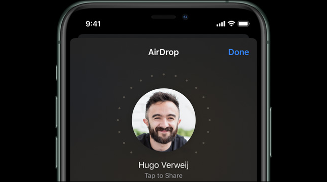 AirDrop på iPhone 11 Pro.