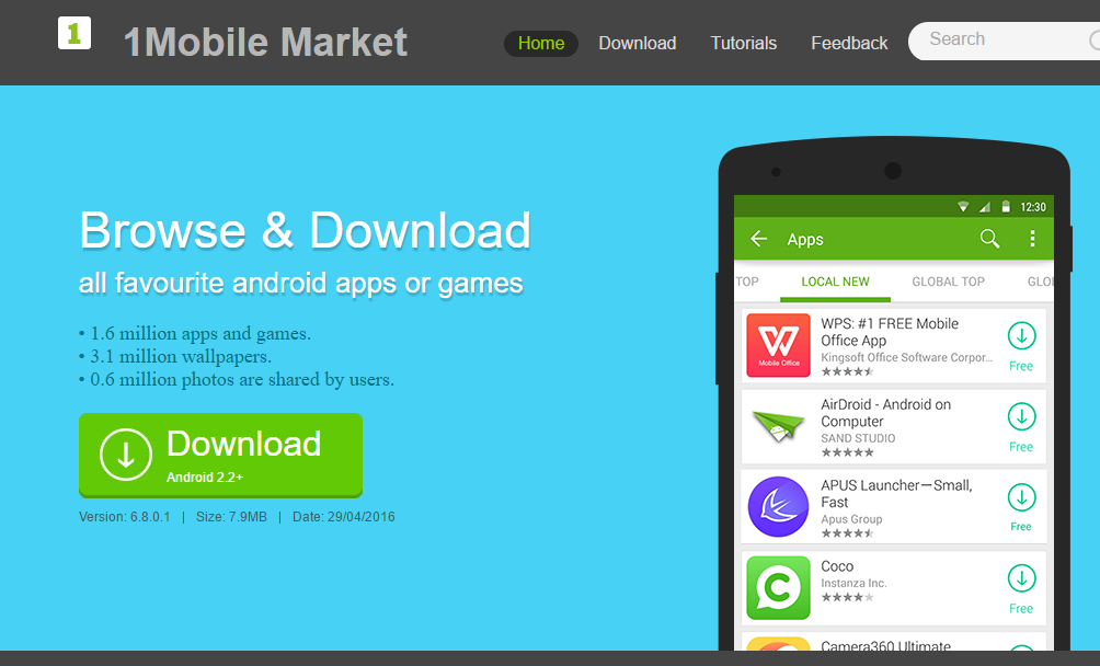 Мобильный Маркет. Android Studio Market app. Android mobi 1. Установить платную версию