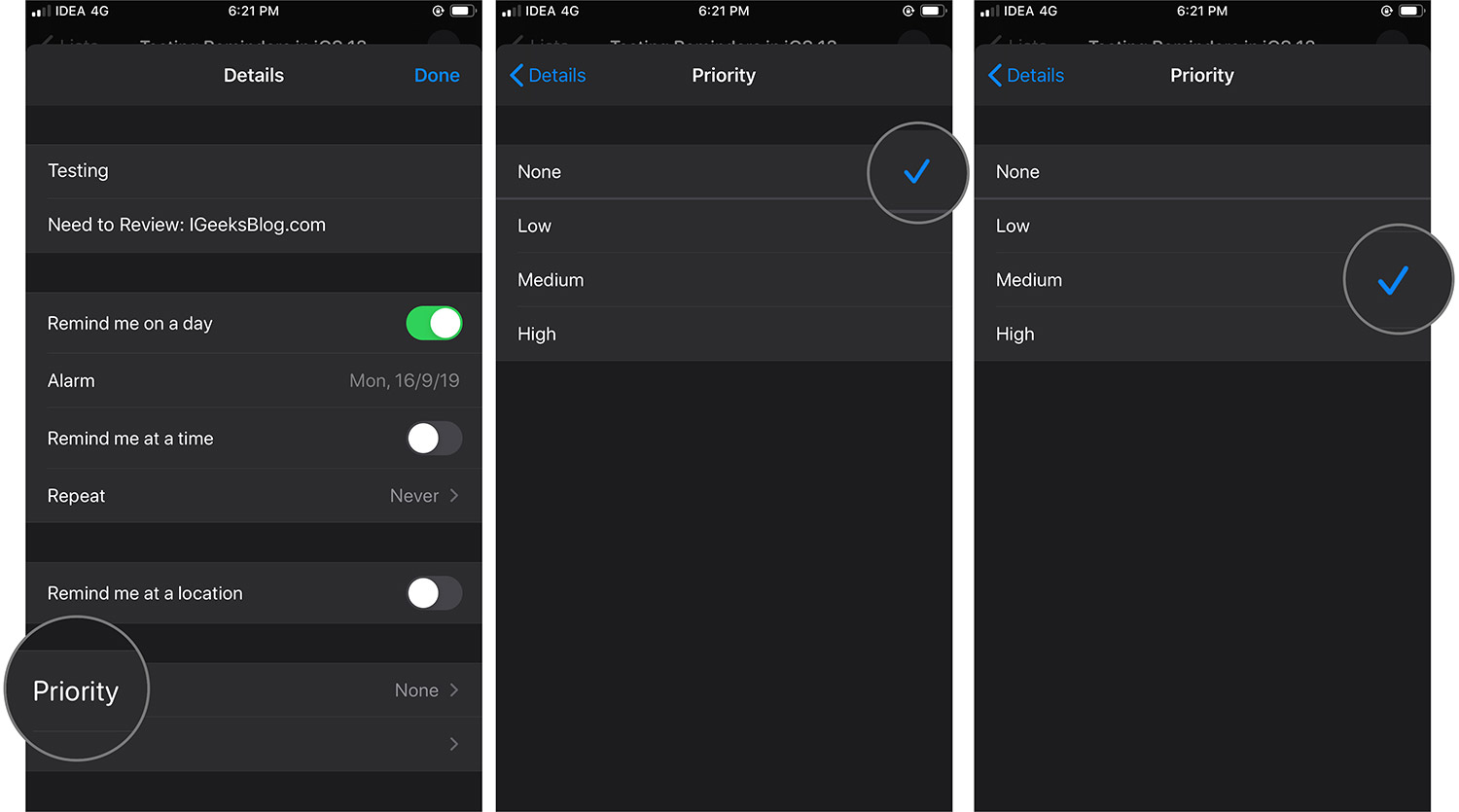Tetapkan Prioritas Pengingat di Aplikasi Pengingat di iOS 13