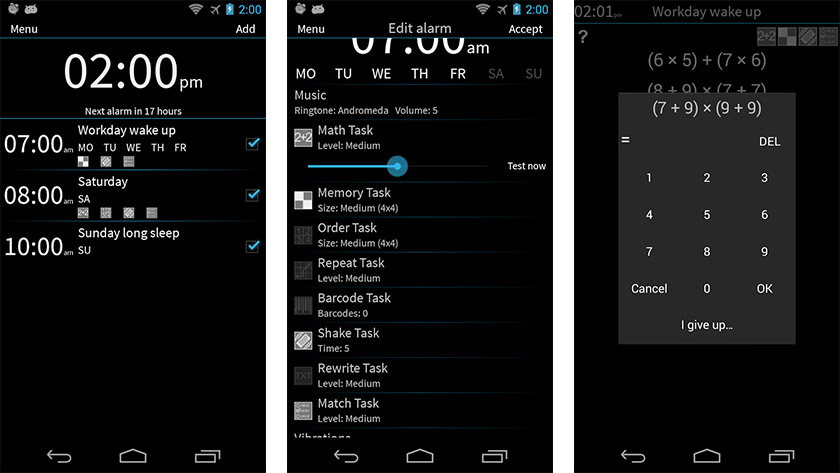 I Cant Wake Up Alarm Clock adalah salah satu aplikasi jam alarm terbaik untuk android