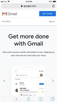 Gmail-webbplatsvarning