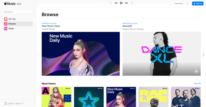 Apple Musik akhirnya mendapatkan antarmuka web 1