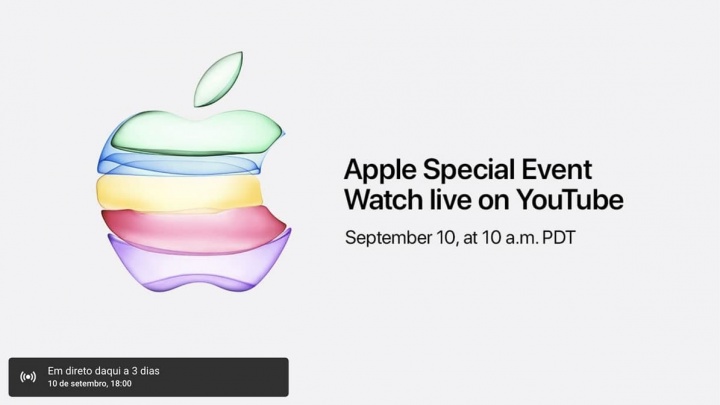 YouTube-bild med Apple-program från och med 10 september