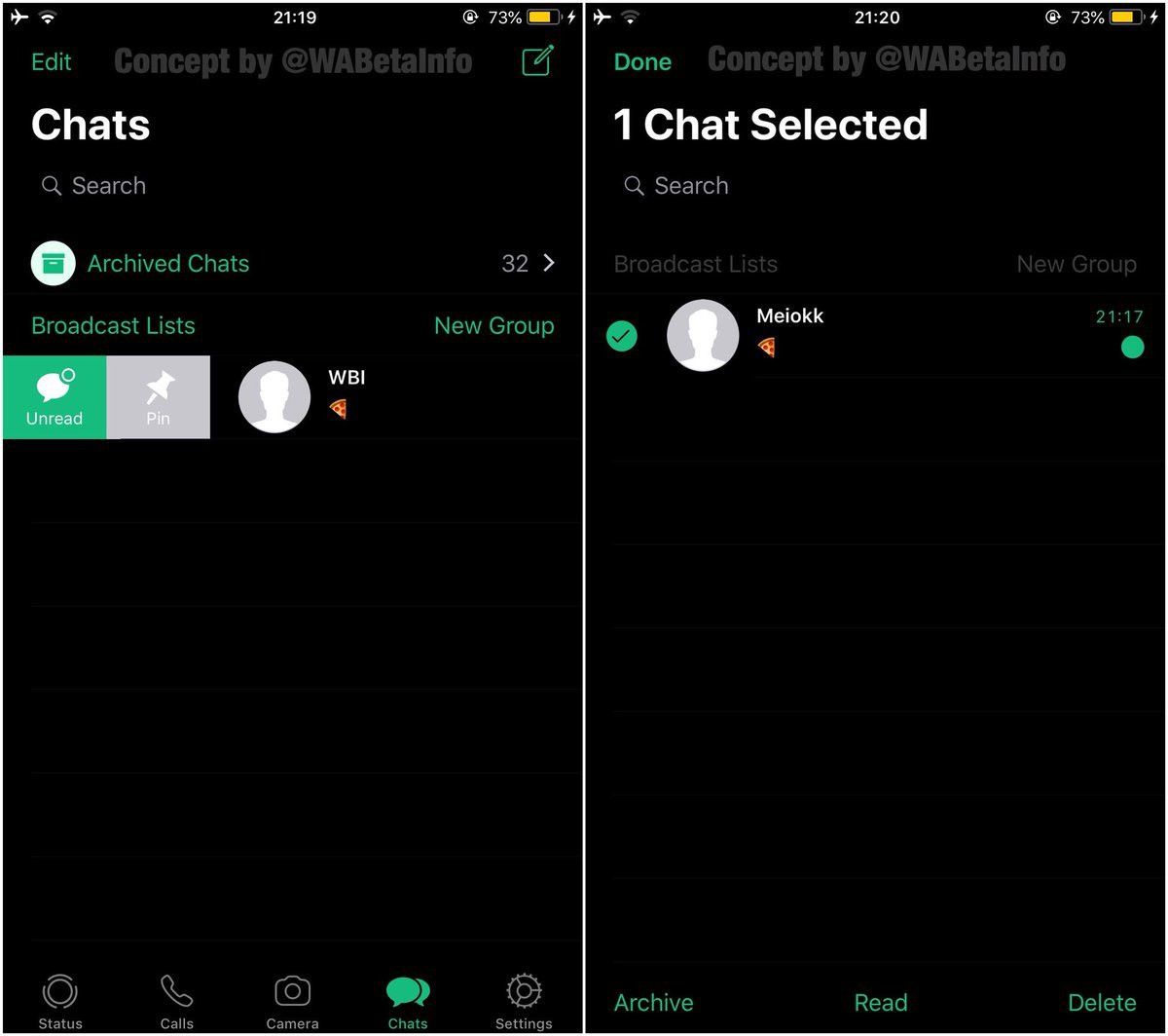 Bagaimana "mode gelap" diaktifkan di WhatsApp 2
