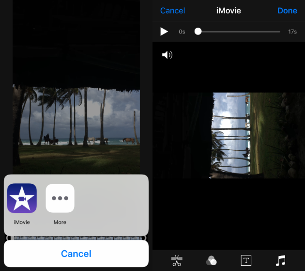 Tangkapan layar: Cara memutar video iPhone di iMovie