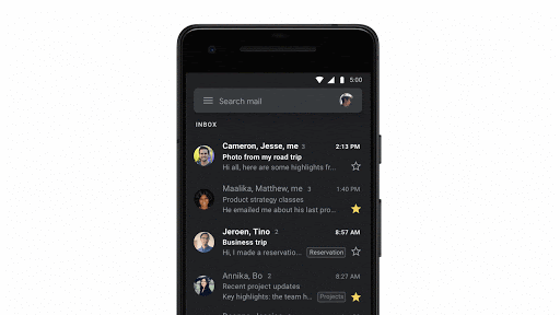Google meluncurkan mode Gelap di Gmail untuk Android dan iOS 1