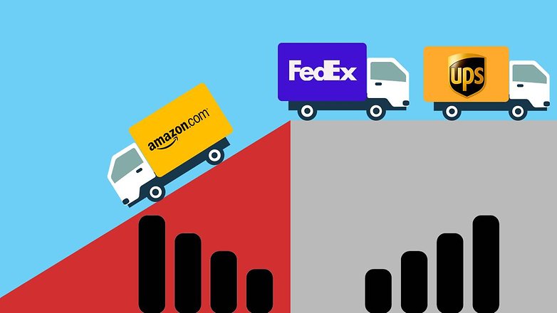 Amazon Box upp till FedEx och UPS