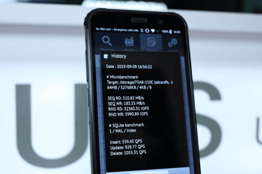 Samsung UFS-kortets riktmärken