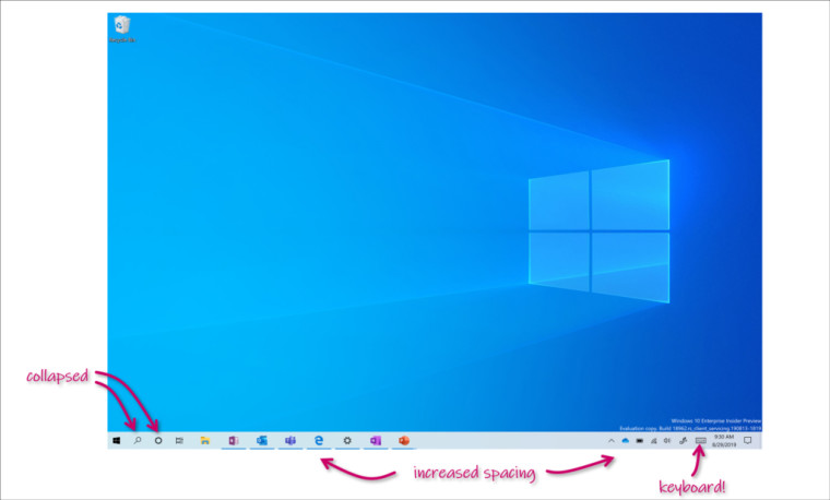 Windows 10 build 18970 är nu tillgängligt i snabbring med förbättrad tablettläge 2