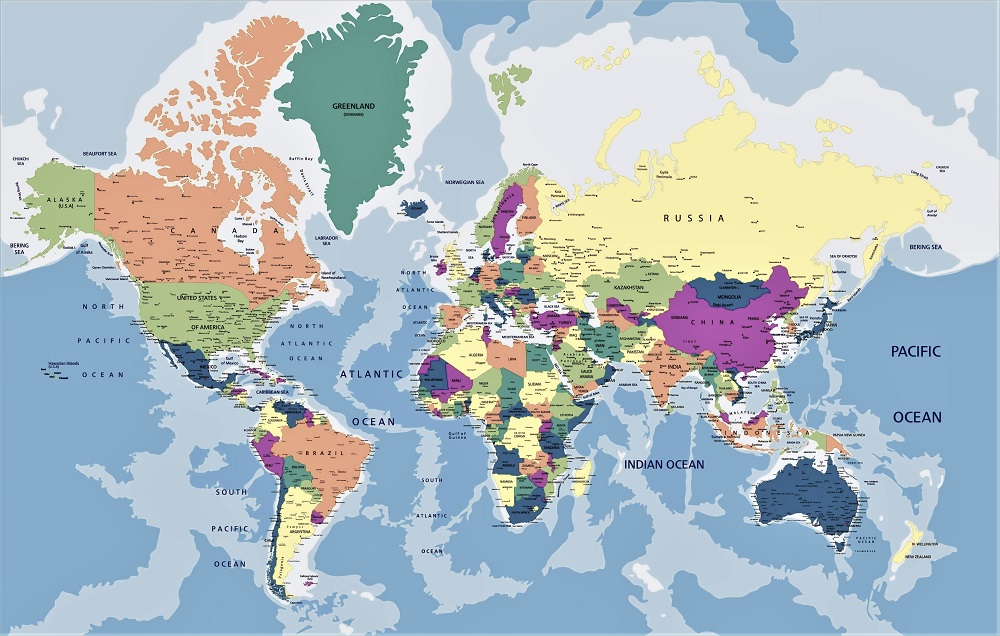 World map 2019, lebih dari 200 gambar untuk dicetak