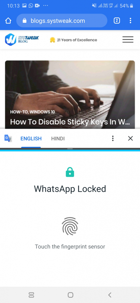 Whatsapp låst