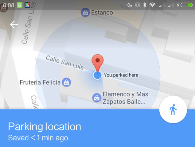 Lokasi parkir di Google Maps