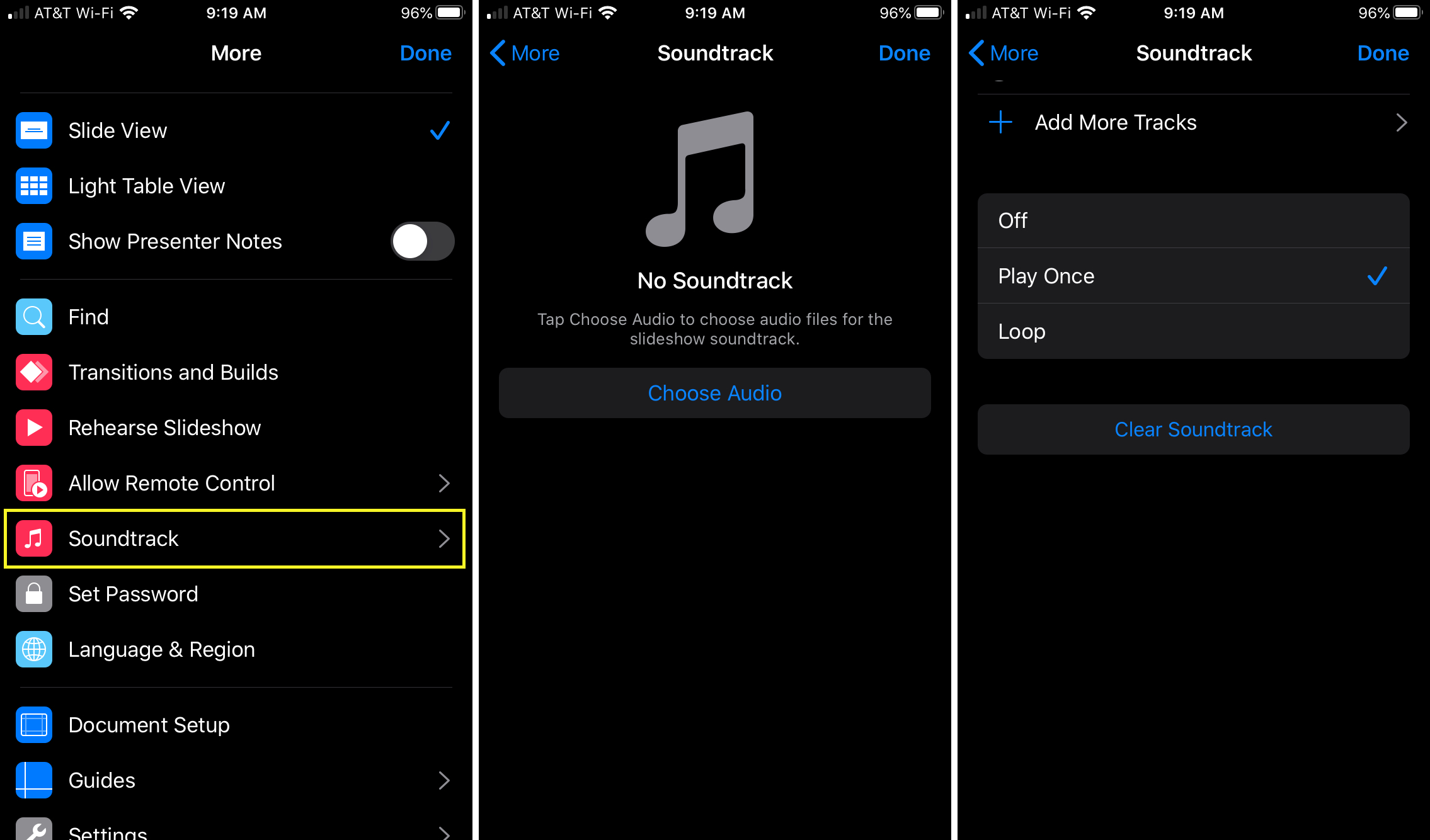 Lägg till en iPhone Soundtrack Keynote