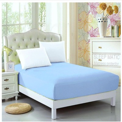 Sleep Matic Cotton Double Bed Cover (Blue)