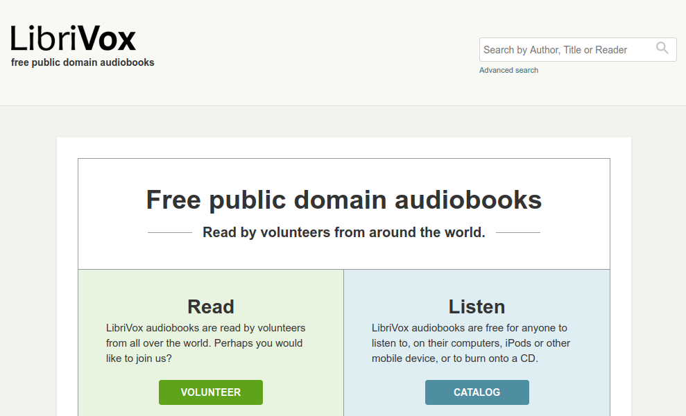 LibriVox mendorong penggunanya untuk berkontribusi pada koleksi dengan merekam buku audio