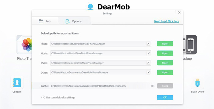 Ekspor file dengan DearMob