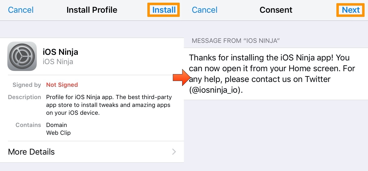 Hur man använder iOS Ninja för att installera jailbreak som aldrig har gjorts utan en dator 6