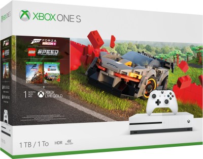 Microsoft Xbox One S 1 TB dengan Forza Horizon 4, LEGO Speed ​​Champions (White)