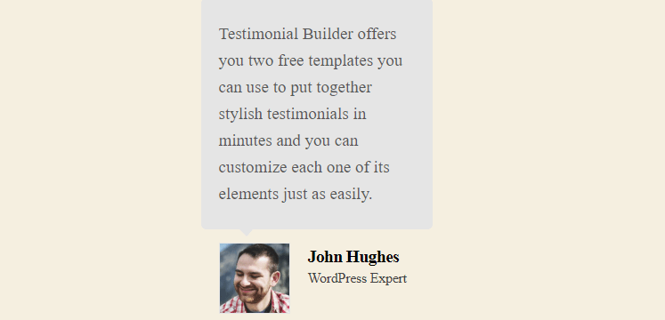 Contoh Testimonial Builder, salah satu plugin WordPress untuk testimonial