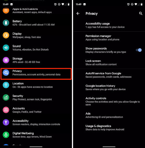 Kontrol Privasi Android Q
