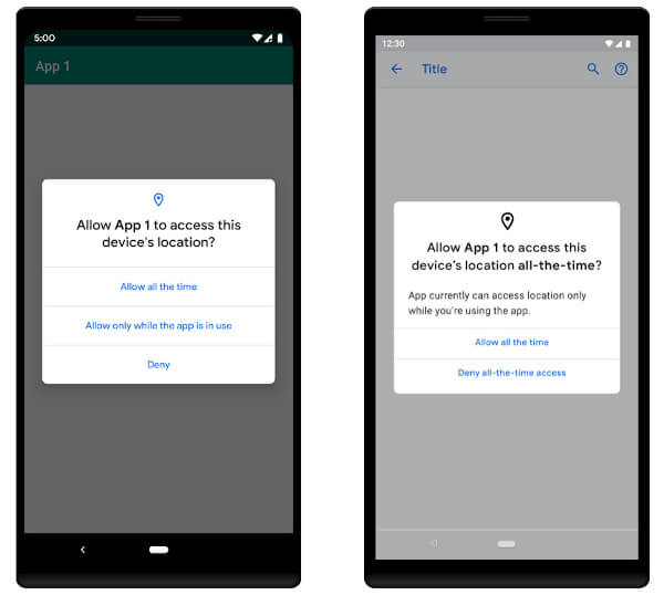 Android Q Opsi Izin yang Ditingkatkan