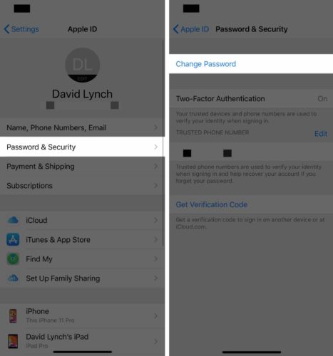 Ändra ditt Apple ID-lösenord på iPhone