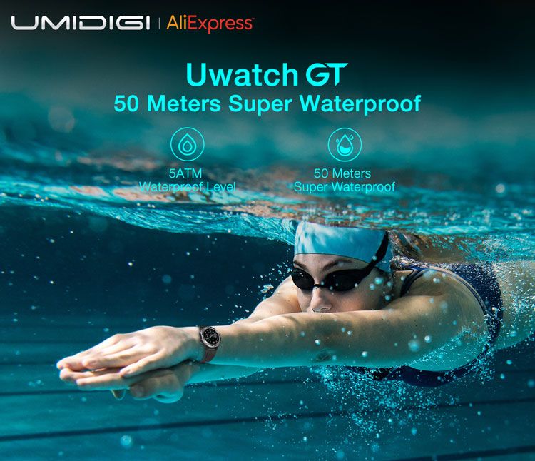 Kan du simma med UMIDIGI Uwatch GT? Detta är vattenbeständighet. 1